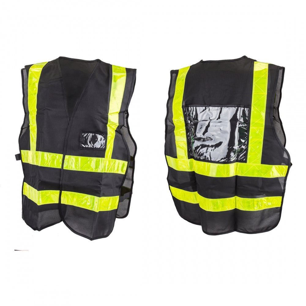 SUNLITE Delivery Vest SAFETY VEST SUNLT REFLECTIVE DELIVERY w/ID &LOGO HOLDER BK/GN