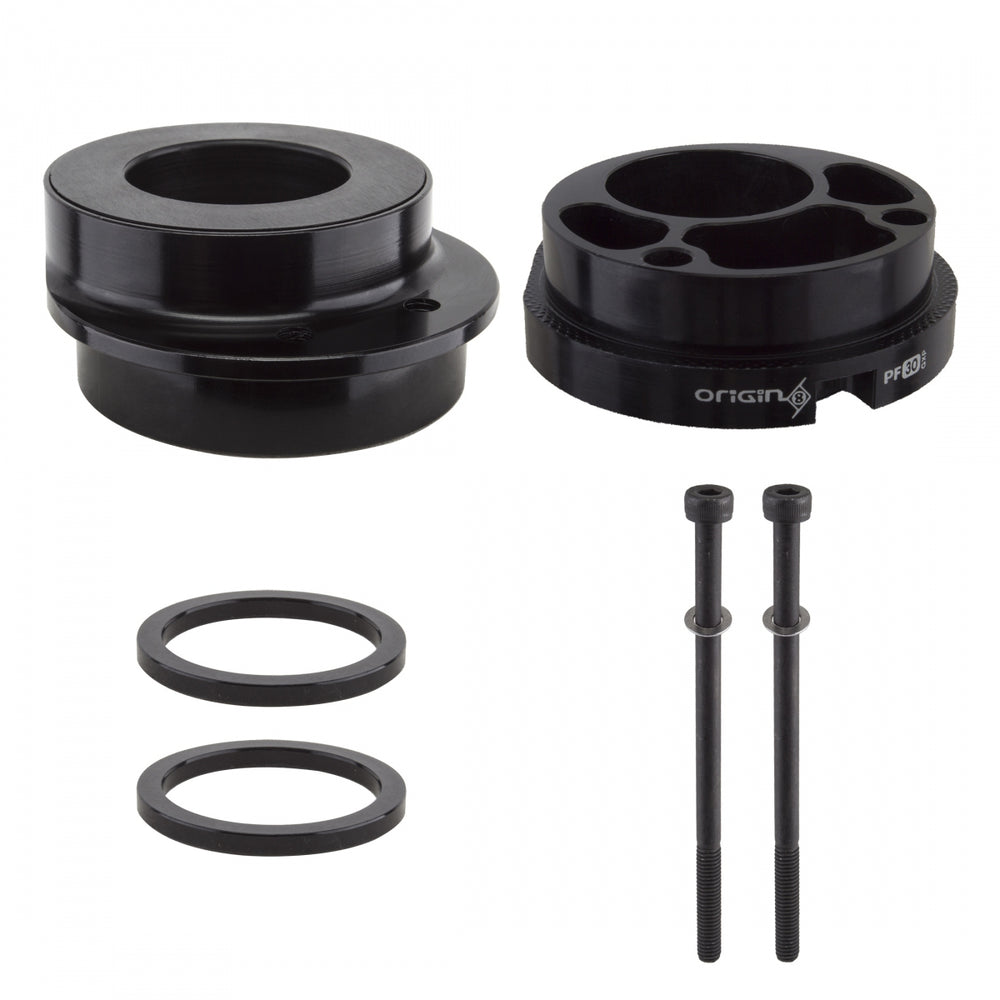 ORIGIN8 Revolvr Eccentric PF30 Bottom Bracket BB SET OR8 ECCENTRIC PF30 TO SRAM GXP RD/MTN BK w/SPACERS