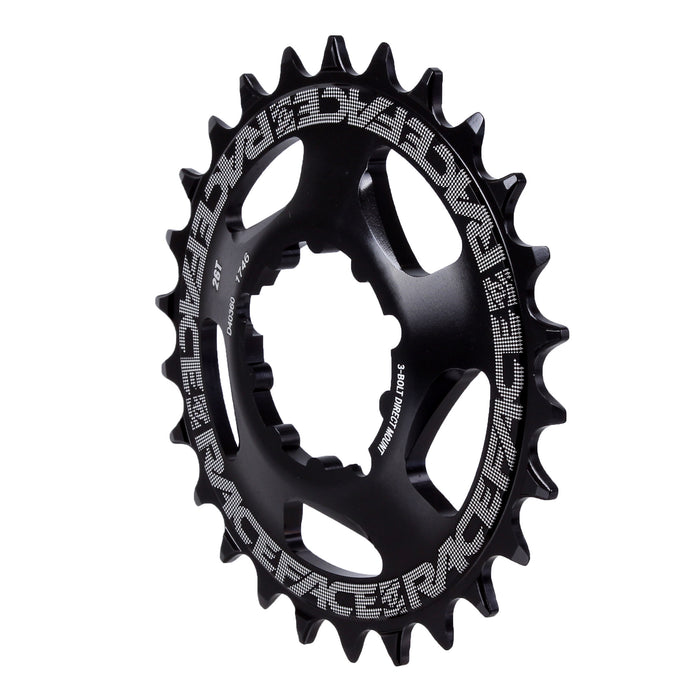 Race Face Narrow Wide Chainring: Direct Mount 3-Bolt Compatible 26t Black