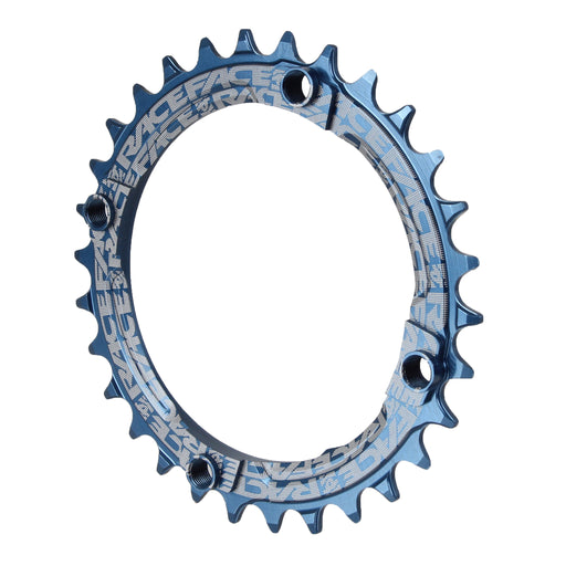 Race Face Narrow Wide Chainring: 104mm BCD 30t Blue