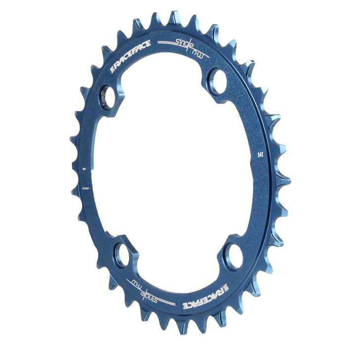 Race Face Narrow Wide Chainring: 104mm BCD 34t Blue