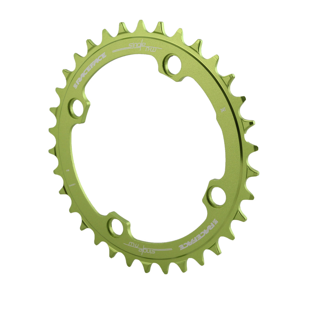 Race Face Narrow Wide Chainring: 104mm BCD 34t Green