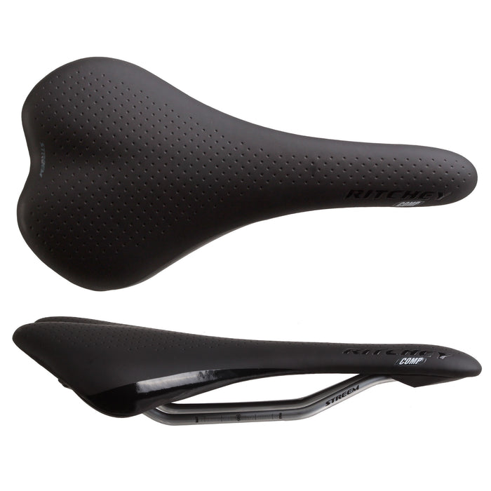 Ritchey Streem Comp saddle, Steel , 132mm -  black