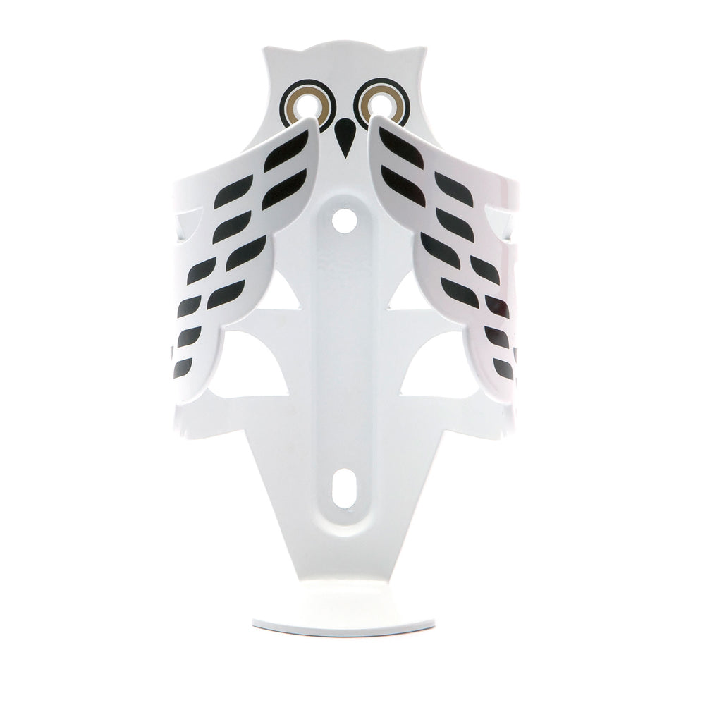 Portland Design Works The snow owl cage bottle cage, white/black/gold