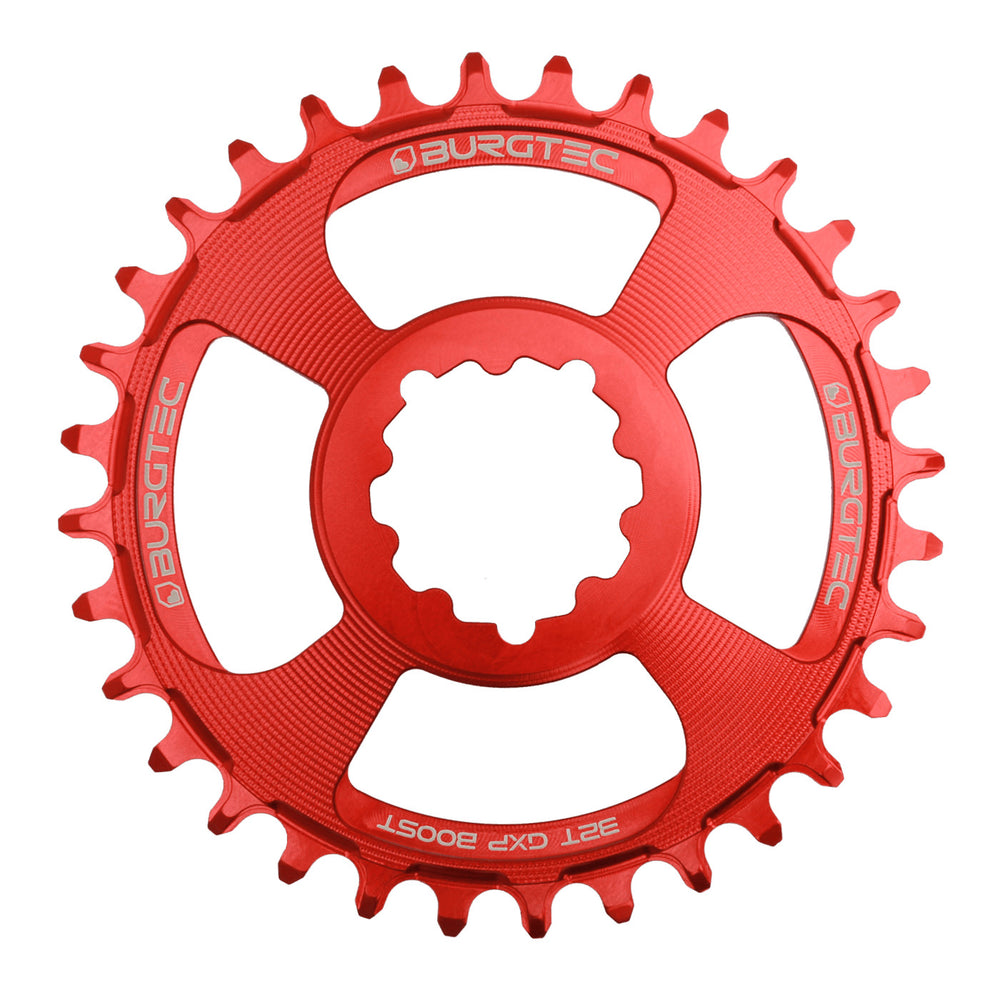 Burgtec Compatible with GXP Boost 3mm Thick Thin chainring, 32T - Race Red