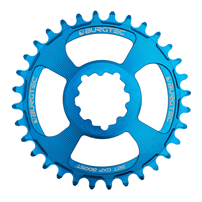 Burgtec Compatible with GXP Boost 3mm Thick Thin chainring, 30T - Deep Blue