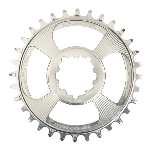 Burgtec Compatible with GXP Boost 3mm Thick Thin chainring, 30T - Rhodium Silv