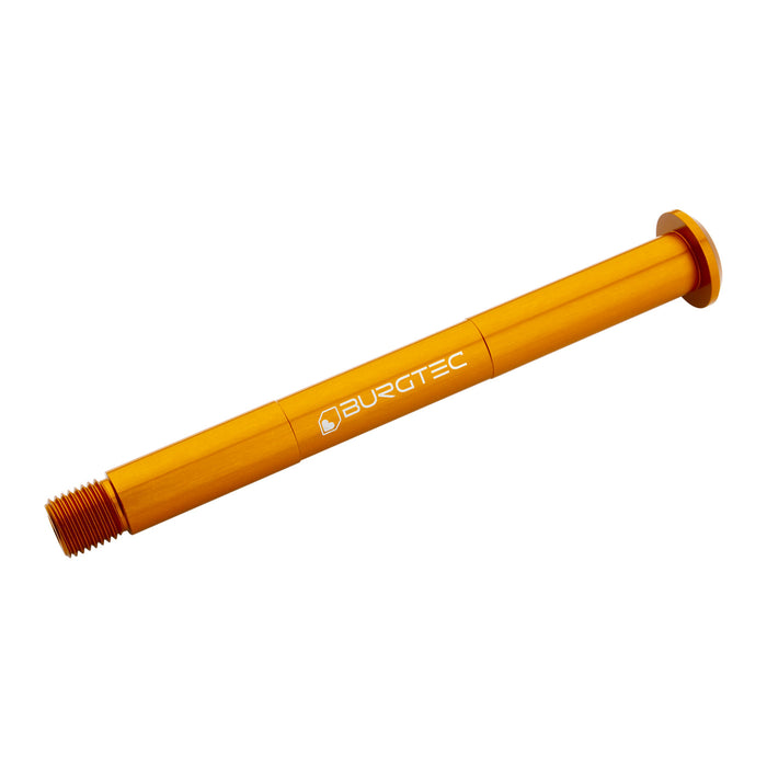 Burgtec Fox Fork Axle, 15x110mm - Iron Bro Orange (156mm length M14x1.5TPI)