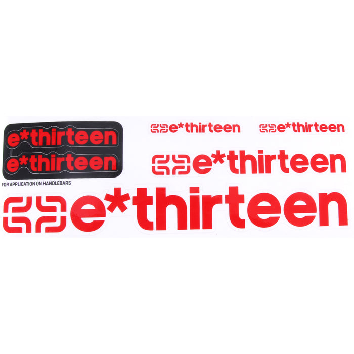 E*thirteen Race Handlebar Decal Set - All'Round Red