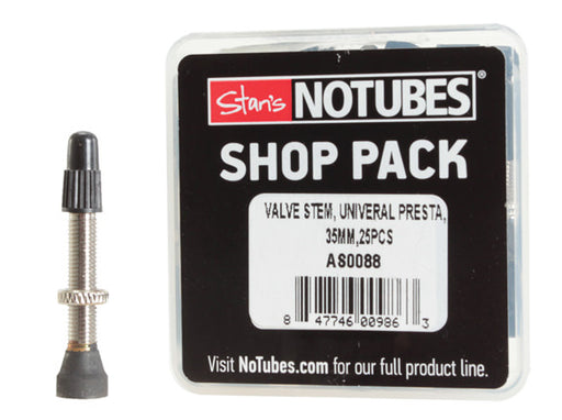 Stan's Brass Tubeless Presta Valves Stem, 35mm Universal - 25/Box