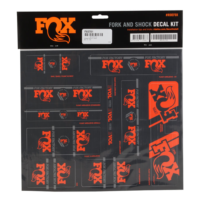 Fox Shox Heritage Decal Kit, Orange 803-01-332