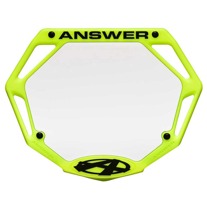 AnswerBMX 3D Number Plate, Pro - Flo Yellow