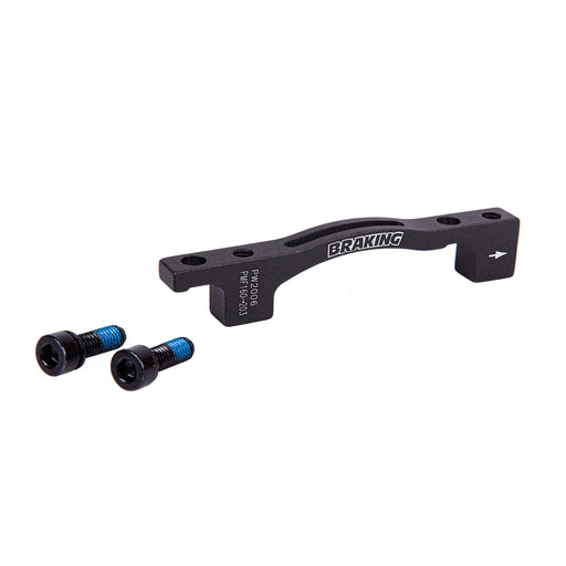 Braking Italy Post Mount Caliper Adapter (74mm), 160 to 203mm - Bla