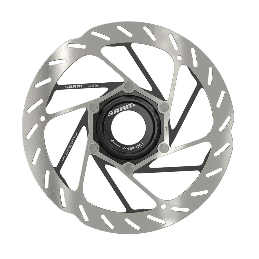 SRAM HS2 Disc Brake Rotor - 160mm, Center Lock, Rounded, Silver/Black