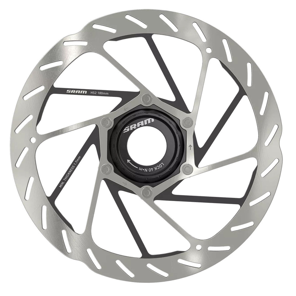 SRAM HS2 Disc Brake Rotor - 180mm, Center Lock, Rounded, Silver/Black