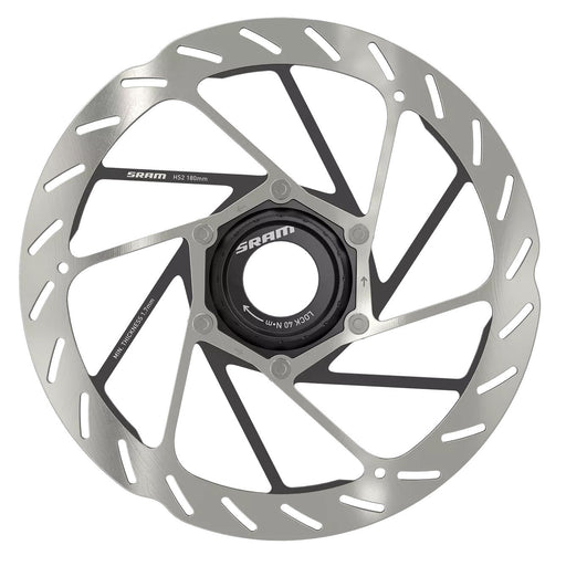 SRAM HS2 Disc Brake Rotor - 180mm, Center Lock, Rounded, Silver/Black