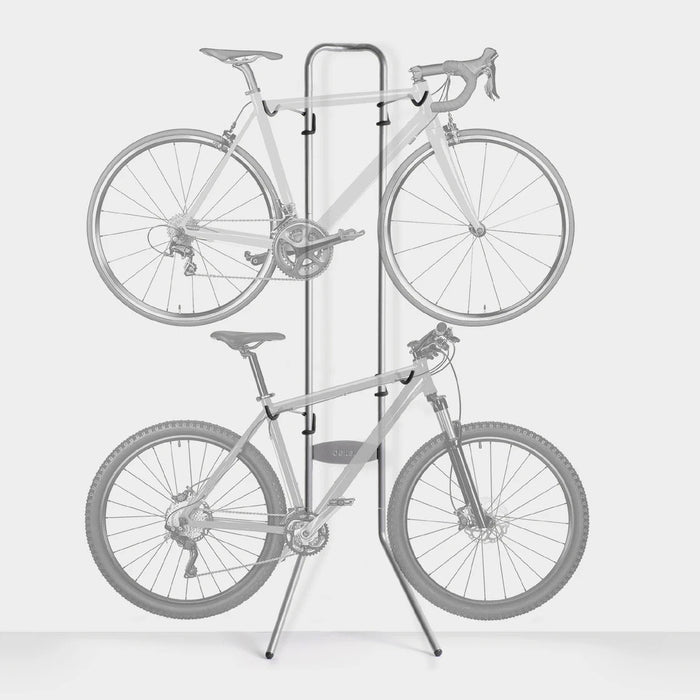 Delta Two Bike Gravity Stand Wall Rack, 2 Bikes - Silver