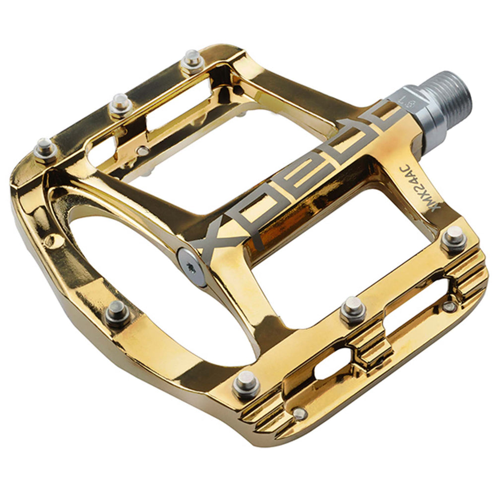 Xpedo SPRY Platform Pedals, Gold Slick 9/16" Spindle
