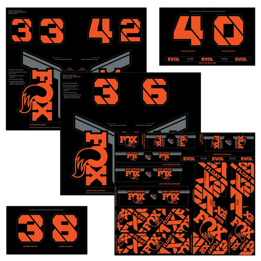 Fox Shox Custom Decal Kit, Factory Orange 803-01-731