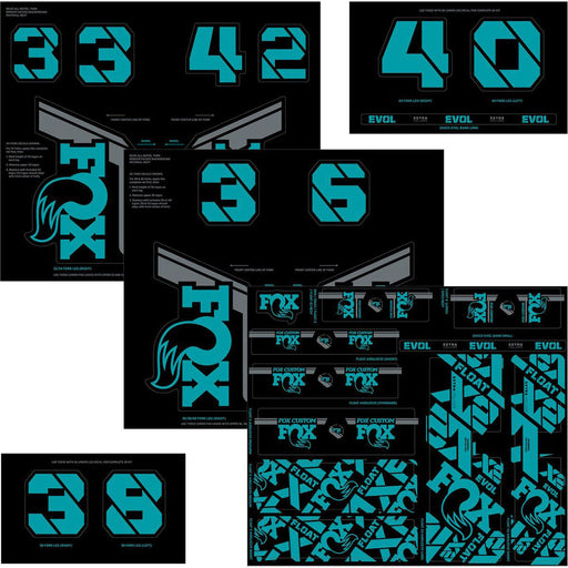 Fox Shox Custom Decal Kit, Turquoise 803-01-735