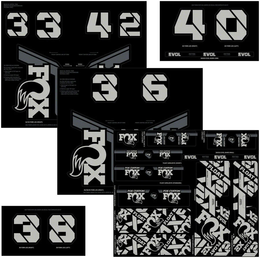 Fox Shox Custom Decal Kit, Battleship Grey 803-01-736