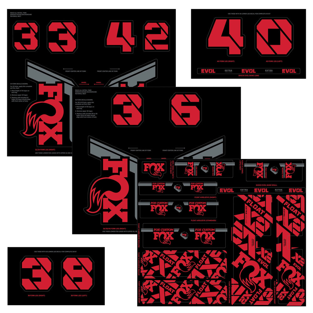 Fox Shox Custom Decal Kit, Red 803-01-739