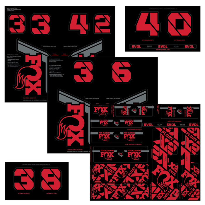 Fox Shox Custom Decal Kit, Red 803-01-739