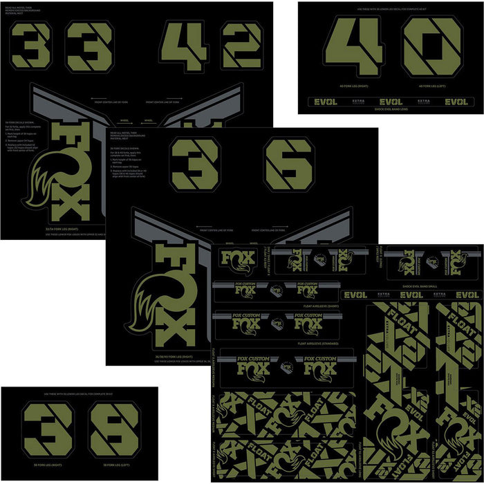 Fox Shox Custom Decal Kit, Olive Drab 803-01-741