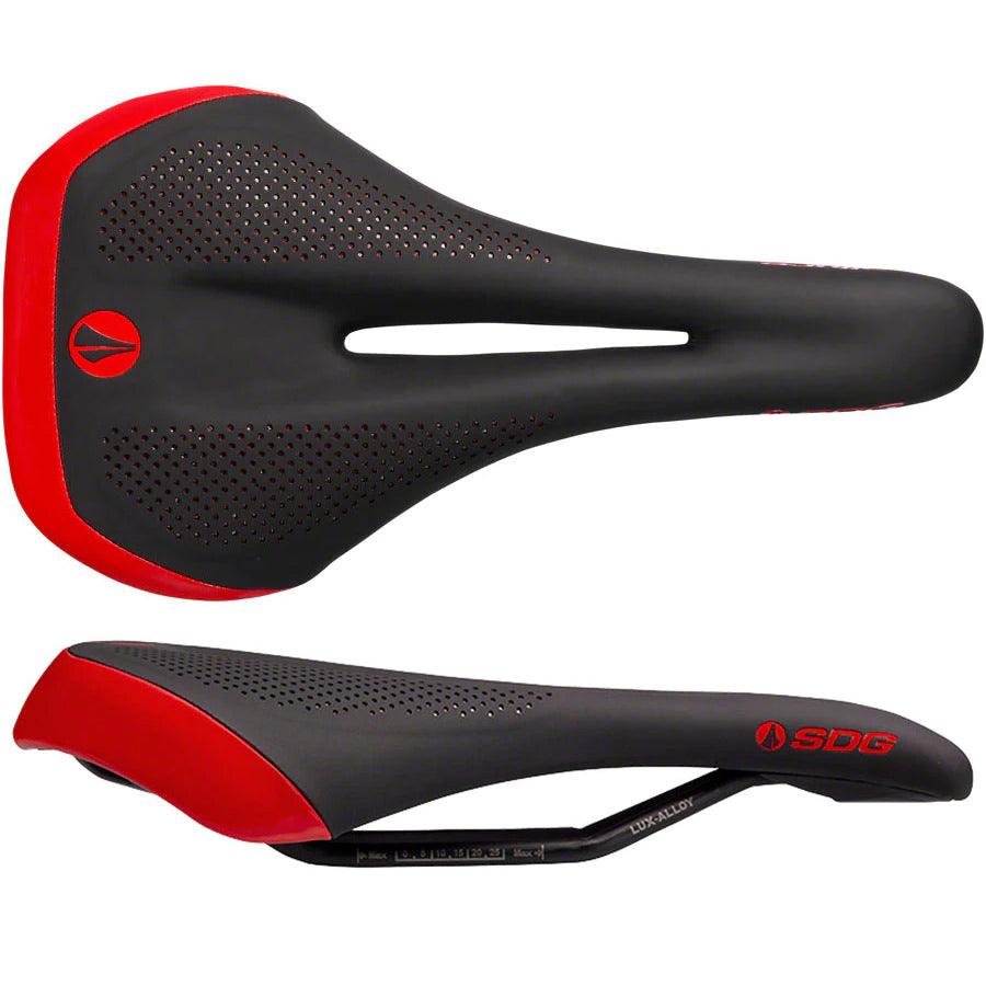 SDG Allure V2 Saddle, Lux-Alloy Rails, Black/Red