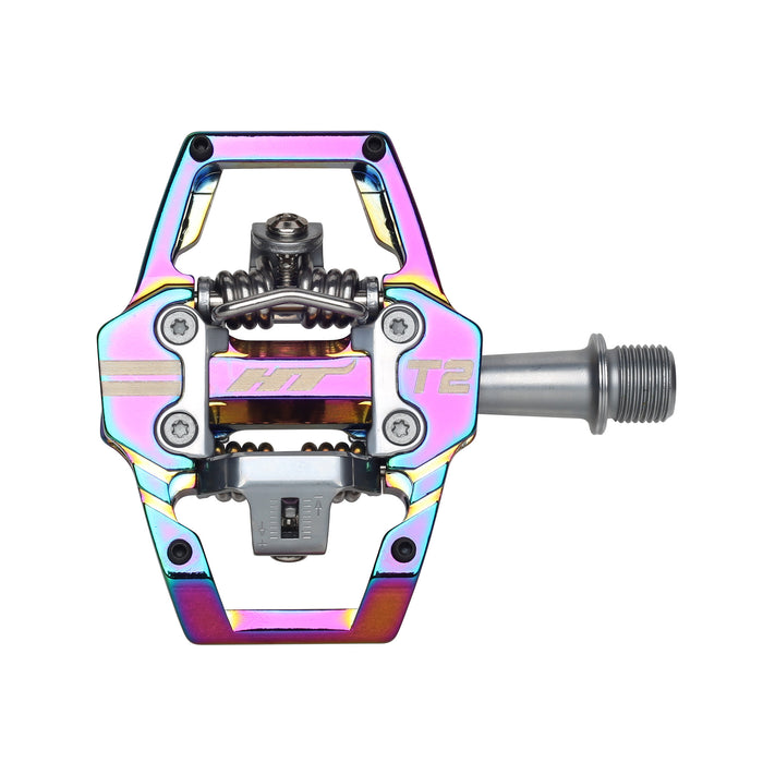 HT Pedals T2 Clipless Platform Pedals, CrMo - Oil Slick