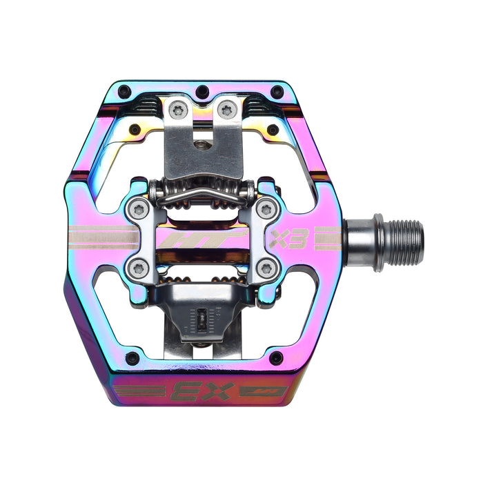 HT Pedals X3 Clipless Platform Pedals, CrMo - Oil Slick