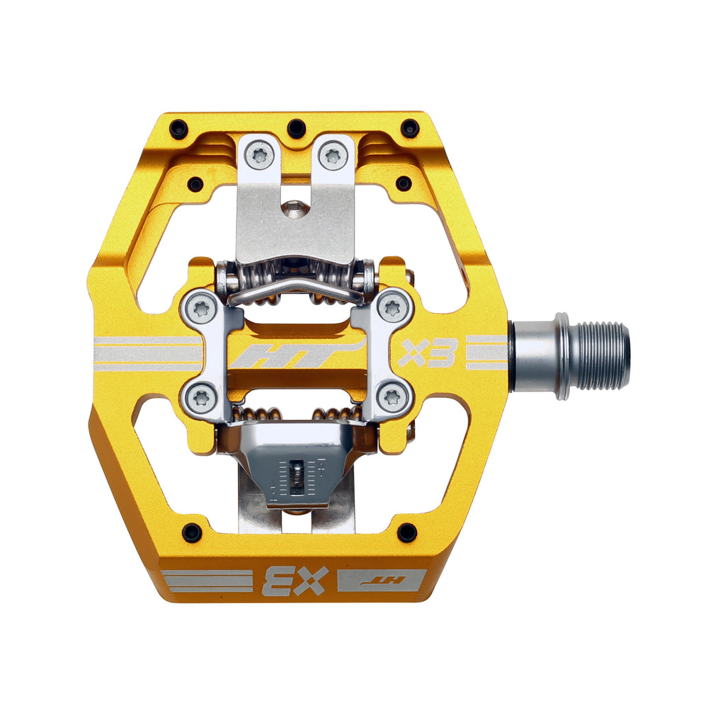 HT Pedals X3 Clipless Platform Pedals, CrMo - Gold