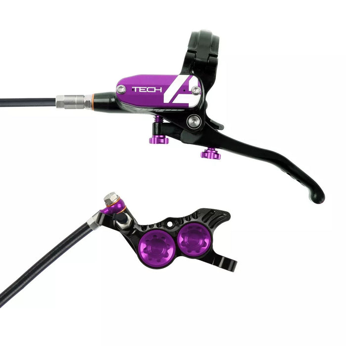 Hope Tech 4 V4 Disc Brake, Left/Front - 74mm Purple