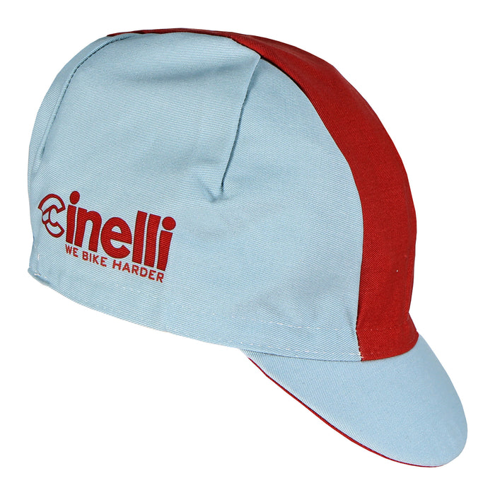 Cinelli Cycling Cap,We Bike Harder, Brown Line