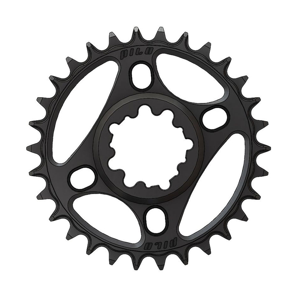 Pilo Round 3-Bolt SRAM Dub (Boost 3mm) Chainring, 30T, Blk