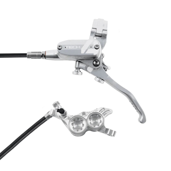 Hope Tech 4 V4 Disc Brake, Left/Front - 74mm Silver/Silver