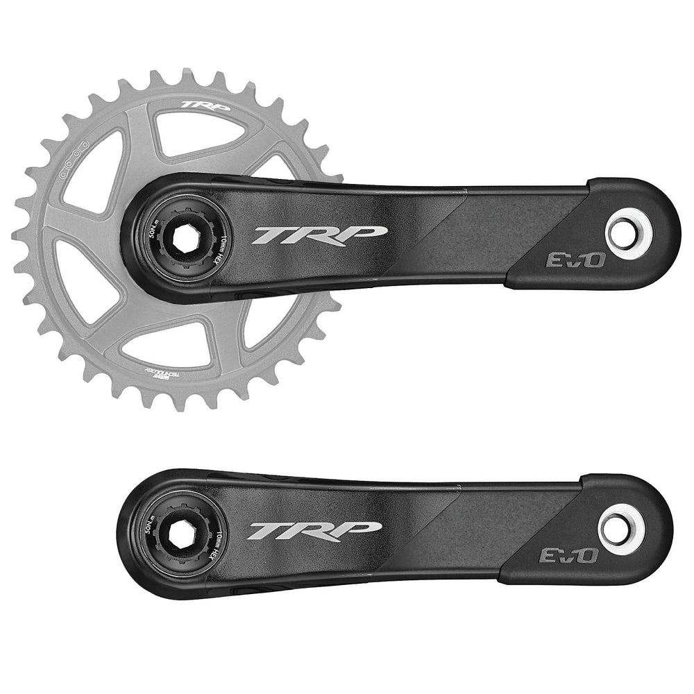 TRP EVO Carbon Crank Arms, 136 BB, 165mm, Black/Silver