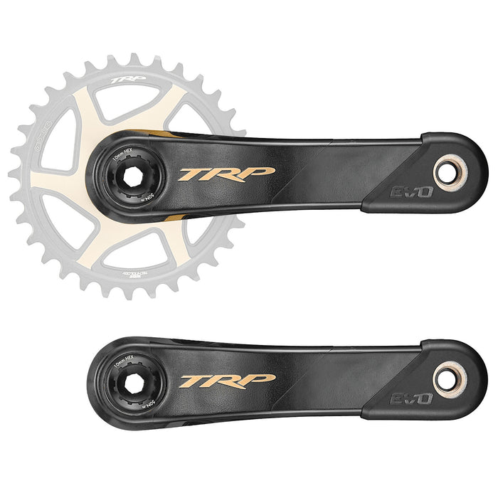 TRP EVO Carbon Crank Arms, 136 BB, 165mm, Black/Gold