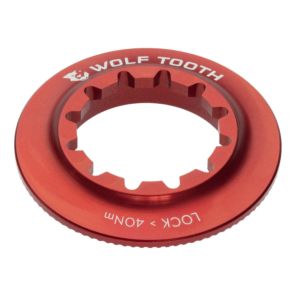 Wolf Tooth Components Center Lock Rotor Lockring, Internal Spline, Red