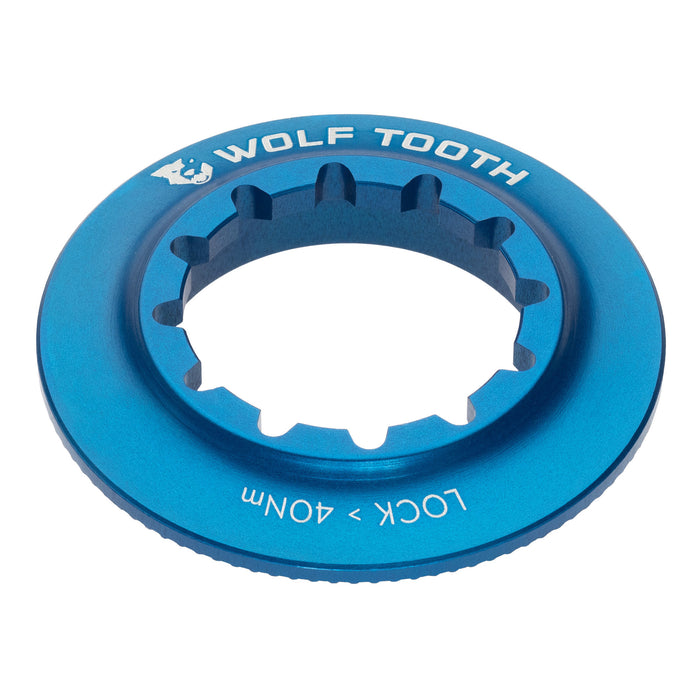 Wolf Tooth Components Center Lock Rotor Lockring, Internal Spline, Blue