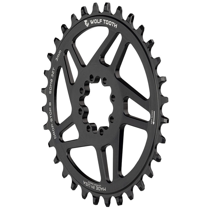 Wolf Tooth Components 8-Bolt Direct Mount Ring (-3mm Offset), 36T - Blk
