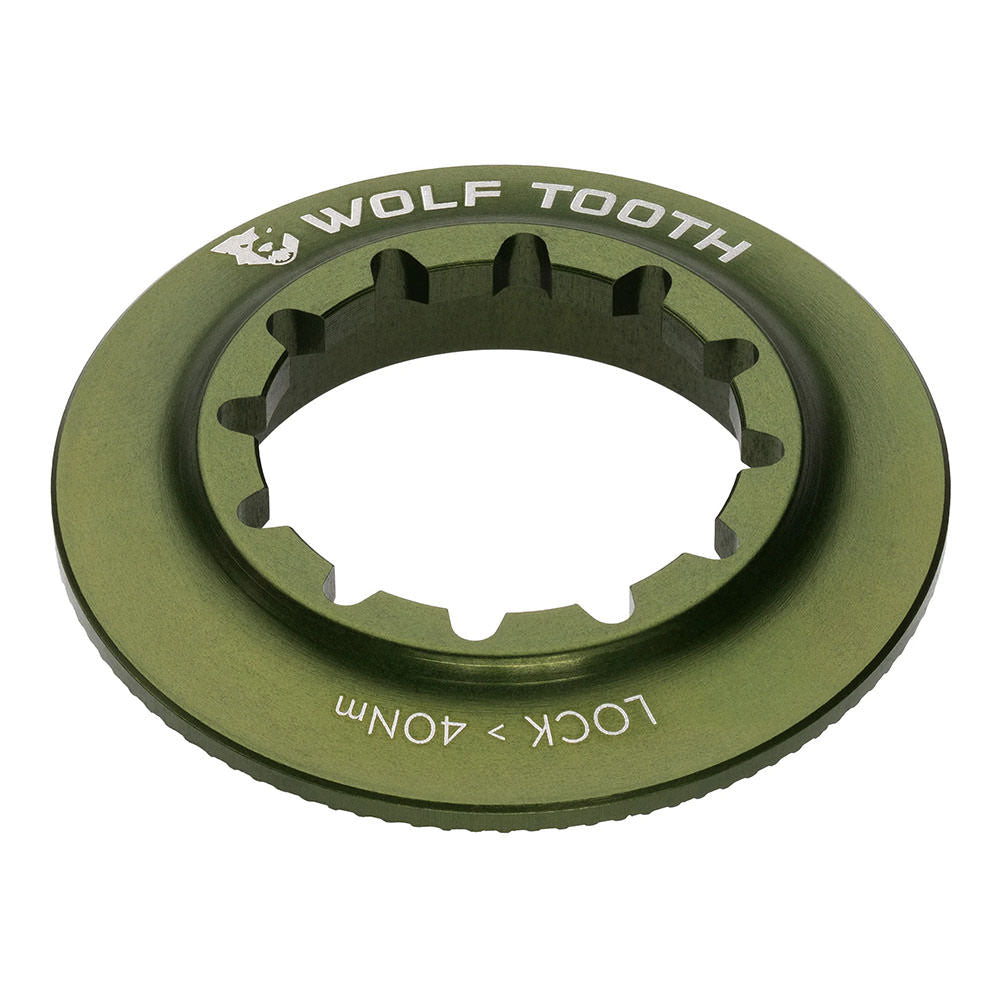 Wolf Tooth Components Center Lock Rotor Lockring, Internal Spline, Olive