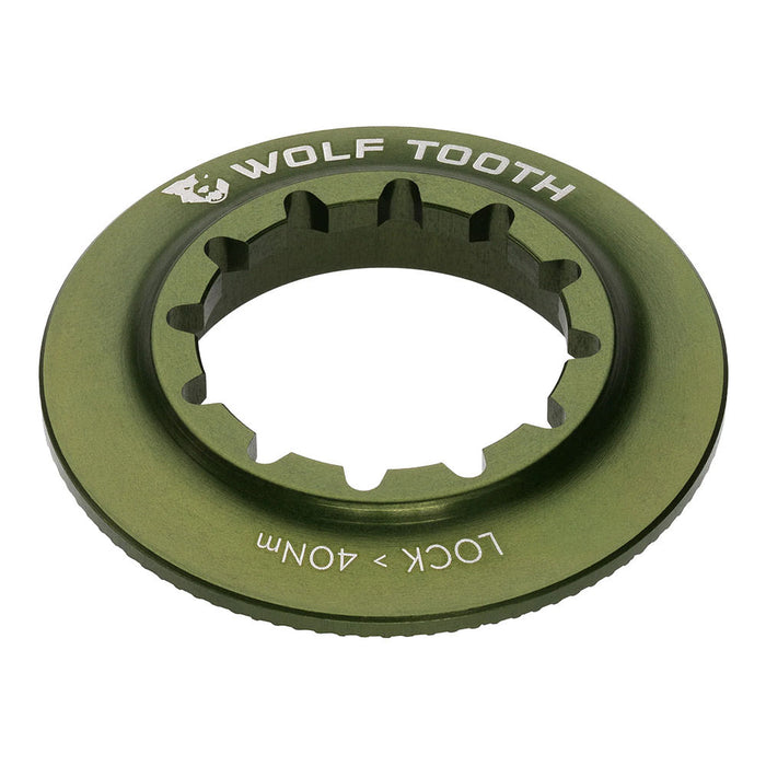 Wolf Tooth Components Center Lock Rotor Lockring, Internal Spline, Olive