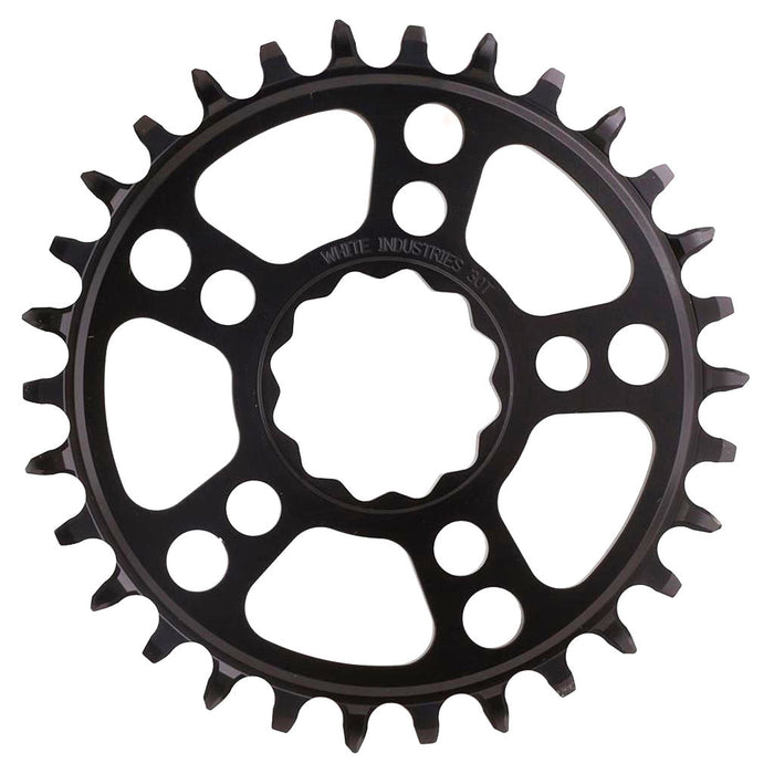White Industries MR30 TSR 1x Chainring (0mm Offset) 30T, Black
