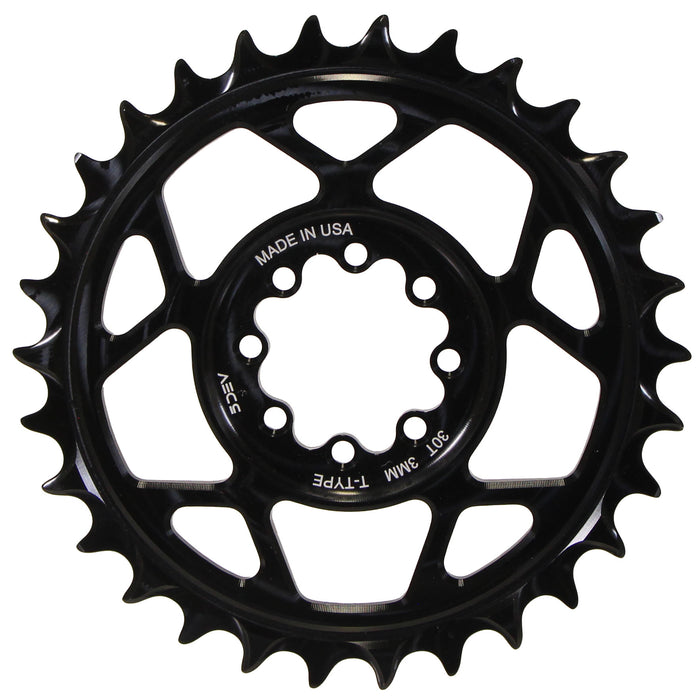 5Dev T-Type 8-Bolt Chainring, 3mm Offset, 32T - Black