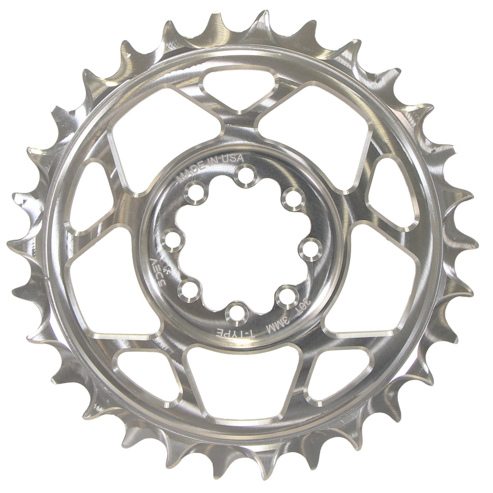 5Dev T-Type 8-Bolt Chainring, 3mm Offset, 34T - Clear