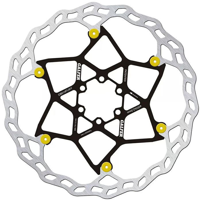 Galfer 203mm Rotor, 6-Bolt, 2.0mm, Floating Wave, Gold