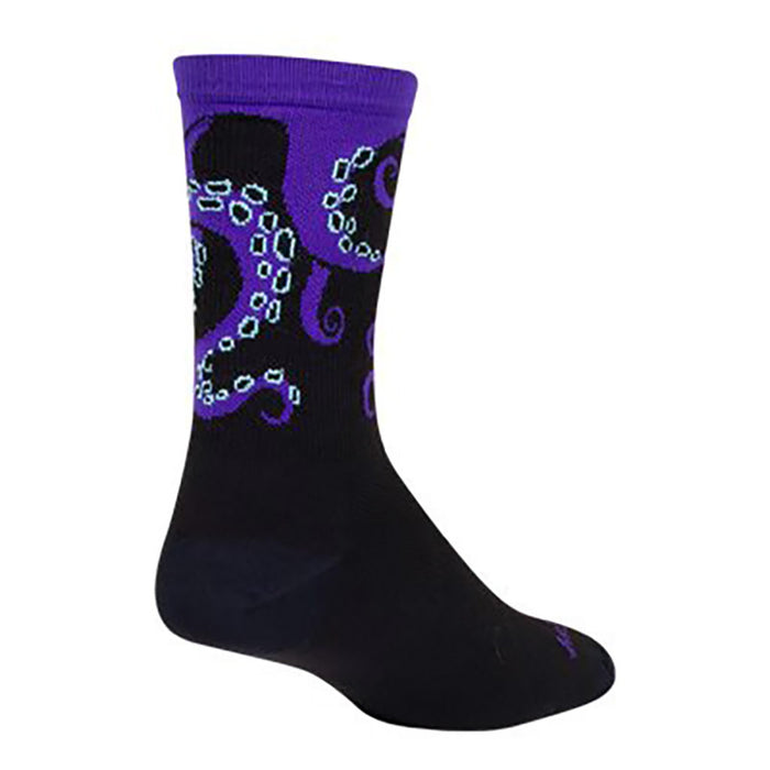 Sockguy Tentacool Crew 6" Socks, 9-13, Black/Purple
