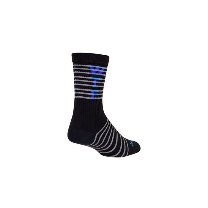 Sockguy WTF 2.0 Crew 6" Socks, 5-9, Black/Gray