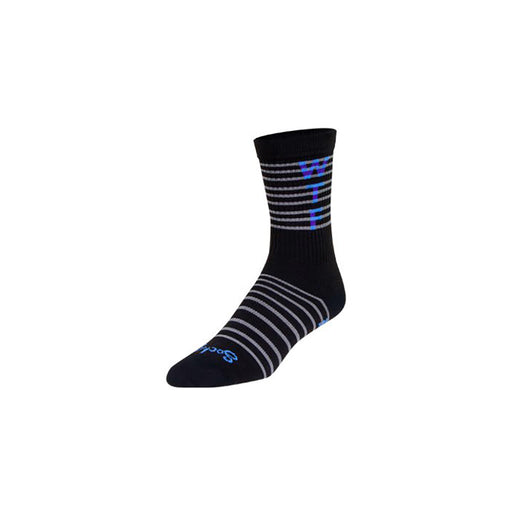 Sockguy WTF 2.0 Crew 6" Socks, 9-13, Black/Gray